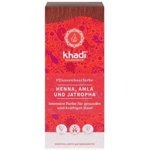Rastlinná farba na vlasy HENNA & AMLA & JATROPHA 100g Khadi
